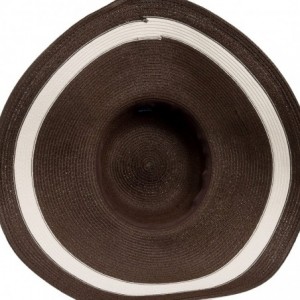 Sun Hats Solid Peak Ladies Wide Brim Toyo Sun Hat - Brown - CS125T9MGZP $31.09