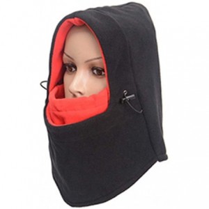 Balaclavas Balaclava Helmet Windproof Ski Mask Soft Warm Fleece Hat for Winter Outdoor Sports - Black & Red - CY18IS9G8UQ $18.65
