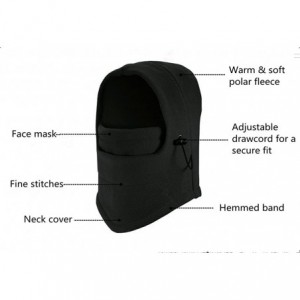 Balaclavas Balaclava Helmet Windproof Ski Mask Soft Warm Fleece Hat for Winter Outdoor Sports - Black & Red - CY18IS9G8UQ $21.10