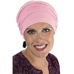 Skullies & Beanies Cancer Turbans for Chemo Hair Loss - Gathered Sophia Turban - Pastel Pink - CF11VO1BN25 $30.61