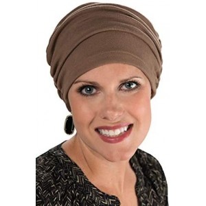 Skullies & Beanies Cancer Turbans for Chemo Hair Loss - Gathered Sophia Turban - Pastel Pink - CF11VO1BN25 $35.84