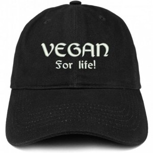 Baseball Caps Vegan for Life Embroidered Low Profile Brushed Cotton Cap - Black - C7188TKY8R5 $33.23