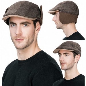 Newsboy Caps Wool/Cotton/Denim Baseball Cap Men Hunting Dad Hats Sports Earflap Unisex - 89111_coffee - C1186R5HHK6 $30.76