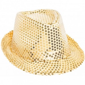 Fedoras Buckletown Sequined Fedora Hat (Gold)- Gold- Size One Size - CB11DNXCE61 $20.34