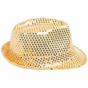 Fedoras Buckletown Sequined Fedora Hat (Gold)- Gold- Size One Size - CB11DNXCE61 $21.32