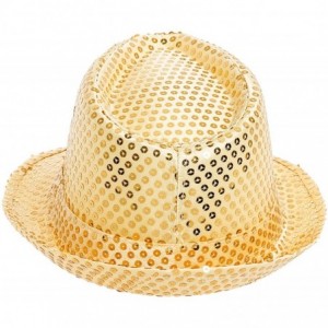 Fedoras Buckletown Sequined Fedora Hat (Gold)- Gold- Size One Size - CB11DNXCE61 $21.32
