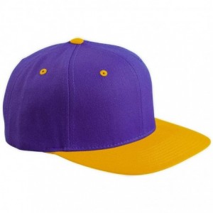 Baseball Caps Flexfit 6 Panel Premium Classic Snapback Hat Cap - Purple/Gold - CX12D6KDY19 $18.97