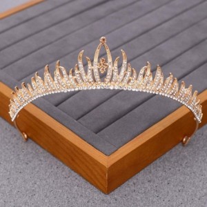 Headbands Luxurious Bridal Crowns And Tiaras Gold Tiara Crystal Rhinestone Wedding Crown-Light Gold7 - Light Gold7 - CN1920NE...