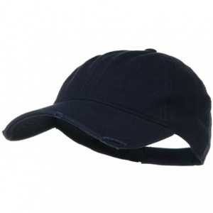 Baseball Caps Superior Garment Washed Cotton Twill Frayed Visor Cap - Navy - CH11918D9Y3 $44.24