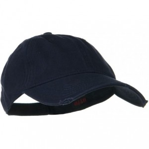Baseball Caps Superior Garment Washed Cotton Twill Frayed Visor Cap - Navy - CH11918D9Y3 $19.17