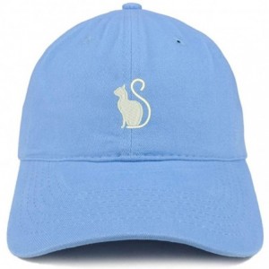 Baseball Caps Cat Image Embroidered Unstructured Cotton Dad Hat - Carolina Blue - C918S65CTW9 $33.63