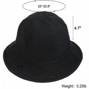 Bucket Hats Winter Bucket Hat- Women's Warm Knitted Hats Cloche Bucket Hat Knitted Wool Blend Foldable Hat for Women - Black ...