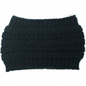 Skullies & Beanies Women Winter Stretchy Soft Knitted Comfort Beanie Hats Skullies Cap Ear Warmer Headband (Black) - CT18XZM2...