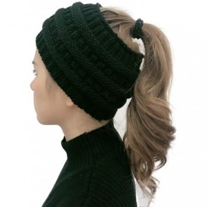 Skullies & Beanies Women Winter Stretchy Soft Knitted Comfort Beanie Hats Skullies Cap Ear Warmer Headband (Black) - CT18XZM2...
