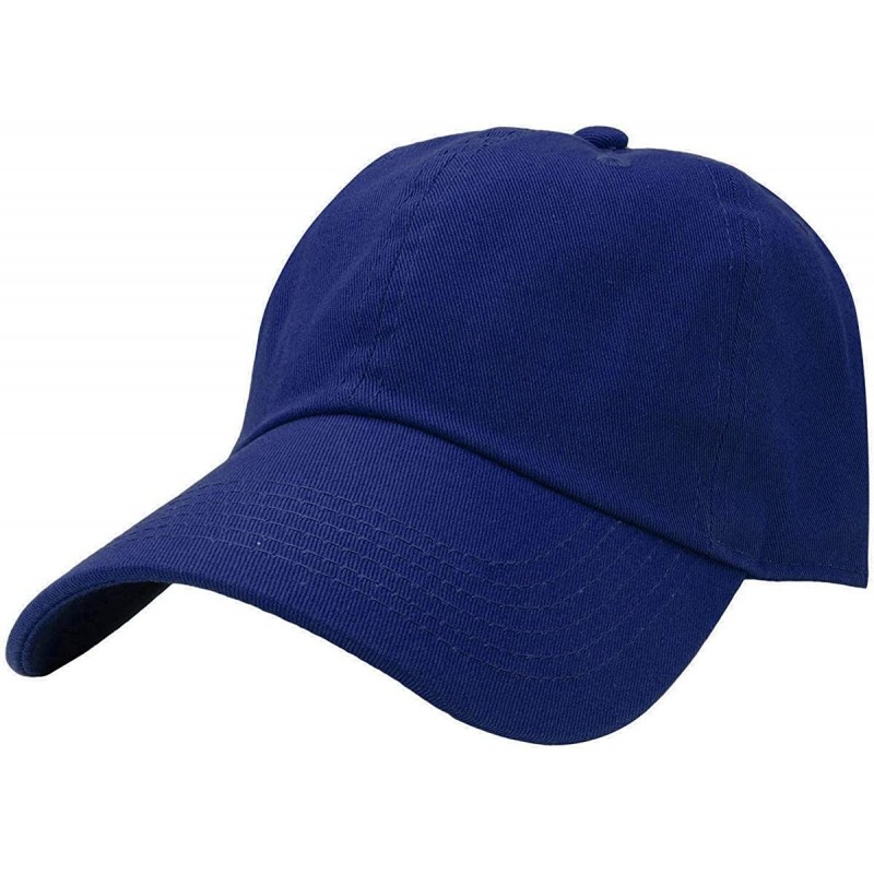 Baseball Caps Classic Baseball Cap Dad Hat 100% Cotton Soft Adjustable Size - Royal - CR11AT3SA0Z $21.03