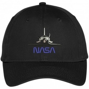 Baseball Caps Space Shuttle NASA Embroidered Snapback Adjustable Baseball Cap - Black - CM12KMEQYRX $32.53