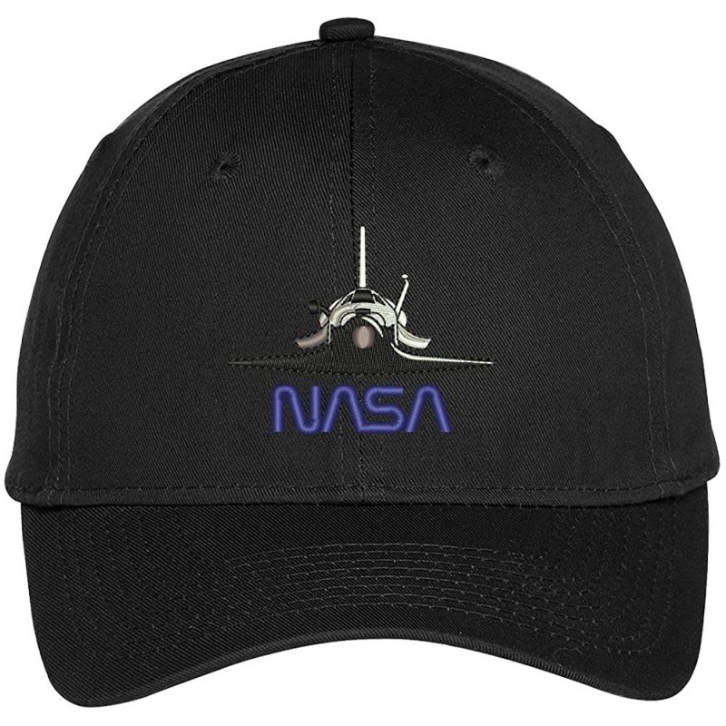 Baseball Caps Space Shuttle NASA Embroidered Snapback Adjustable Baseball Cap - Black - CM12KMEQYRX $36.81