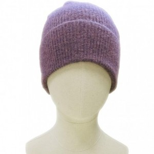 Skullies & Beanies 2 Pack Warm Winter Premium Soft Wool Alpaca Mix Beanie Hat Cap for Women and Men - Navy/Purple - C818LD6XU...