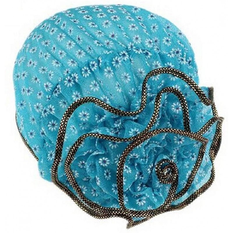 Skullies & Beanies Cancer Chemo Hat Flower Beanie Scarf Ethnic Cloth Print Turban Bonnet India Hat Handwear - A---light Blue ...