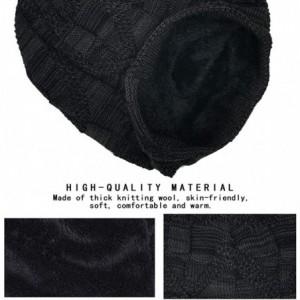 Skullies & Beanies 3Pcs Winter Beanie Hat- Warmer Scarf-Touchscreen Gloves Set for Men Women - Black-3 - CQ18KHU95AC $11.70