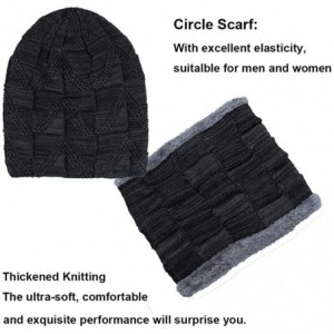 Skullies & Beanies 3Pcs Winter Beanie Hat- Warmer Scarf-Touchscreen Gloves Set for Men Women - Black-3 - CQ18KHU95AC $29.99