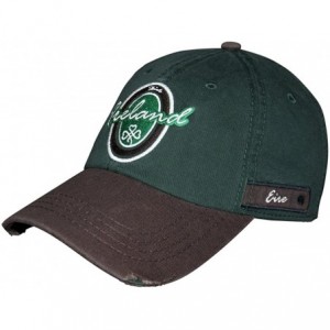 Baseball Caps Dark Green & Brown Ireland Oval Label Cap- One Size Fits All Mens Baseball Hat - CS17YY4YS9N $40.79