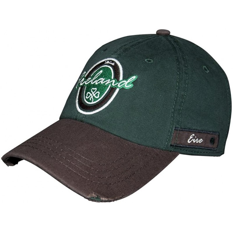 Baseball Caps Dark Green & Brown Ireland Oval Label Cap- One Size Fits All Mens Baseball Hat - CS17YY4YS9N $39.85