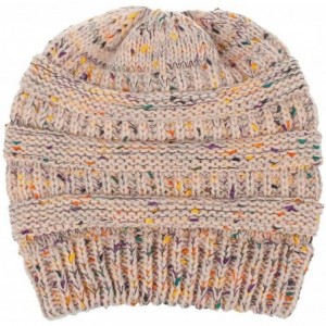 Skullies & Beanies Women's Trendy Warm Winter Beanie Hat Stretch Slouchy Skully Knit Cap Pom Bobble Hat - Multi-pink - C618KG...