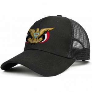Baseball Caps Unisex Duck Tongue Hat Oklahoma Flag Adjustable Dad Sandwich Mesh Cap - Yemen National Emblem - CC18ULMLY7T $39.28