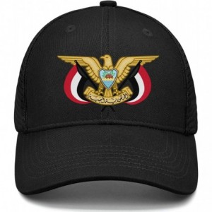 Baseball Caps Unisex Duck Tongue Hat Oklahoma Flag Adjustable Dad Sandwich Mesh Cap - Yemen National Emblem - CC18ULMLY7T $23.78