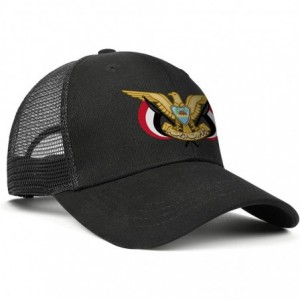 Baseball Caps Unisex Duck Tongue Hat Oklahoma Flag Adjustable Dad Sandwich Mesh Cap - Yemen National Emblem - CC18ULMLY7T $46.52