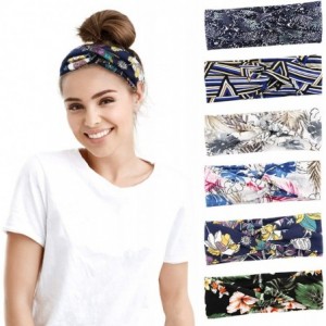 Headbands Headbands for Women 6 Pack- Cute Floral Cross Headwrap for Yoga Gym Workout - Polychrome - CV18U76OK6I $19.93