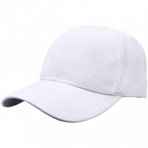 Baseball Caps Plain Blank Baseball Caps Adjustable Back Strap Wholesale Lot 6 Pack - White - CJ180Z9KSTR $32.03