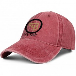 Baseball Caps Mens CZ- Cowboy Baseball Hat Mesh Trucker Cap VintageFlat Hats - Red - CU18X8W252T $39.47