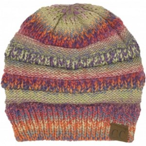 Skullies & Beanies Classic Winter Fall Trendy Chunky Stretchy Cable Knit Beanie Hat - Mix Rose - CL18YTG2Q7Z $16.20
