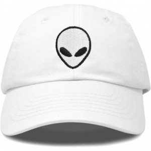 Baseball Caps Alien Head Baseball Cap Mens and Womens Hat - White - C218M63MDLC $26.53