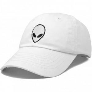 Baseball Caps Alien Head Baseball Cap Mens and Womens Hat - White - C218M63MDLC $27.44