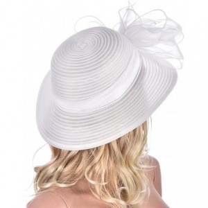 Sun Hats Womens Kentucky Derby Floral Wide Brim Church Dress Sun Hat A323 - White - CK12EEHXMSN $33.43