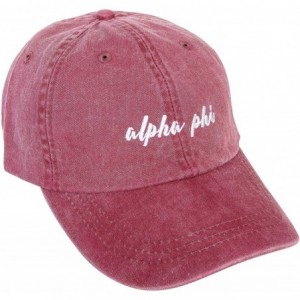 Baseball Caps Alpha Phi (N) Sorority Baseball Hat Cap Cursive Name Font A Phi - Burgundy - CW18SDMS8Q9 $41.64