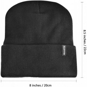 Skullies & Beanies Winter Beanie Hat with Warm Lining - Unisex Knit Hats Skull Cap for Men and Women- Black/Grey - Black - CM...