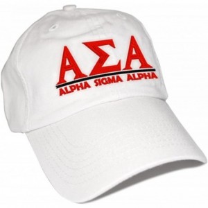 Skullies & Beanies Alpha Sigma Alpha ASA World Famous Line Hat - White - CP12G6COUX5 $20.15