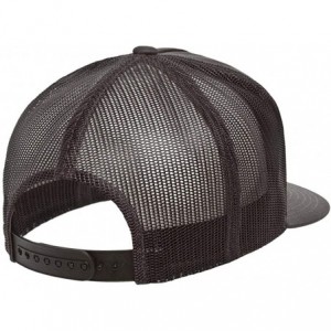 Baseball Caps Yupoong 6006 Flatbill Trucker Mesh Snapback Hat with NoSweat Hat Liner - Charcoal - CR18O80T6ZT $26.80