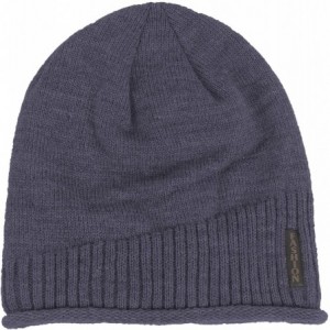 Skullies & Beanies Men Winter Outdoor Fleece Lined Warm Slouchy Knit Beanie Hat Skull Ski Cap - Blue - CD18Z0QRMT4 $29.63