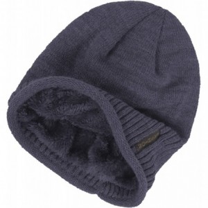 Skullies & Beanies Men Winter Outdoor Fleece Lined Warm Slouchy Knit Beanie Hat Skull Ski Cap - Blue - CD18Z0QRMT4 $10.84