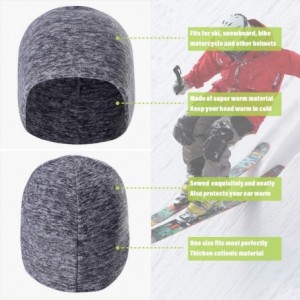 Skullies & Beanies Skull Cap Helmet Liner Winter Thermal Fleece Beanie Windproof Hat - Grey - CG18ISHA92Q $20.24