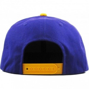 Baseball Caps Classic Snapback Hat Blank Cap - Cotton & Wool Blend Flat Visor - (4.8) Purple Gold - C018IDEN6M7 $13.56