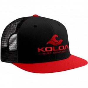 Baseball Caps Classic Mesh Back Trucker Hats - Red/Black With Red Embroidered Logo - CQ12KRP2X81 $32.67