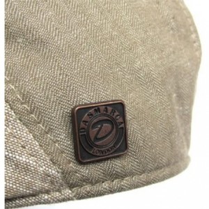 Newsboy Caps Mens Summer Linen Flat Cap - Beige - CX11K6DUO9Z $22.90