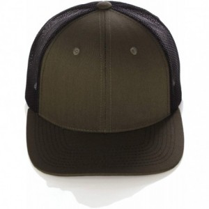 Baseball Caps Vintage Retro Style Plain Two Tone Trucker Hat Adjustable Snapback Baseball Cap - Olive Black - CS18HM9GDIY $19.12