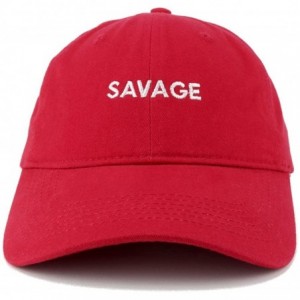 Baseball Caps Savage Embroidered Brushed Cotton Adjustable Cap Dad Hat - Red - CO12MS0CI7J $20.31